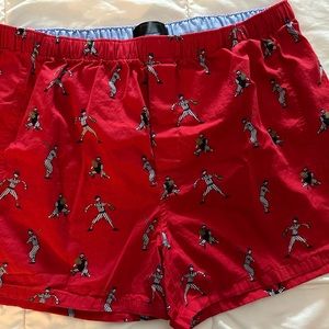 Banana Republic Red Boxer Shorts with baseball men throughout design